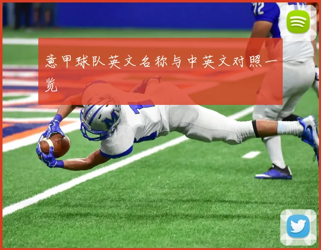 意甲球队英文名称与中英文对照一览